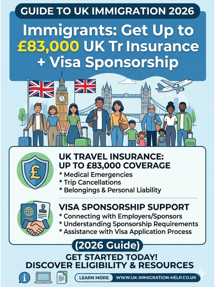 immigrants get up to £83,000 uk travel insurance + visa sponsorship (2026 guide)
